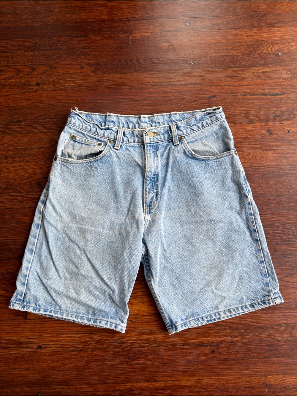 Vintage Carhartt Denim Shorts Light Wash Relaxed Fit Workwear Mens 30